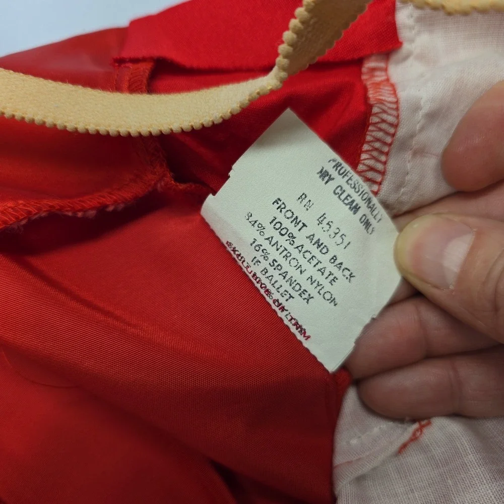 Curtain Call‎ Costumes Vintage Red Lace Tulle Ballet Dance Dress Women Size LT